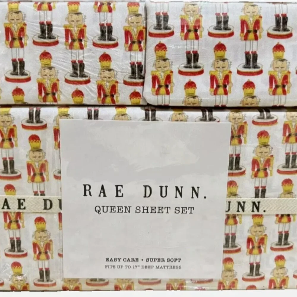 Rae Dunn Nutcracker‎ Sheet Set | Queen | NWT
